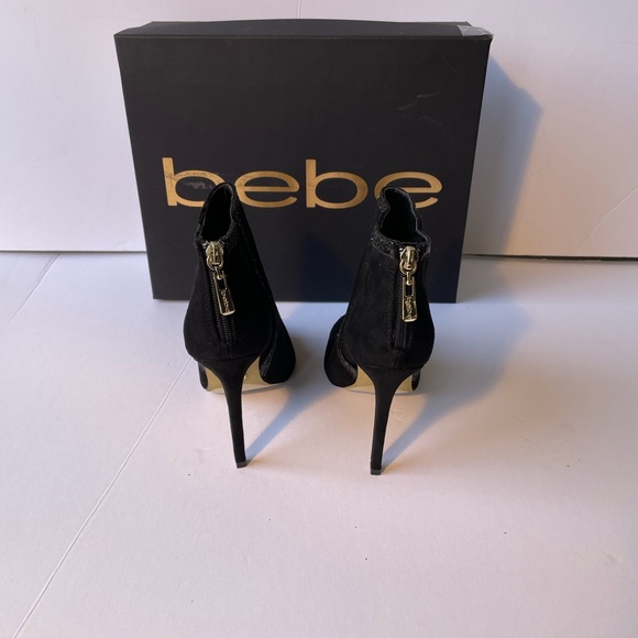 BNIB bebe Adalyyn Suede Peep Toe Booties - Picture 4 of 10